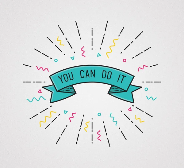 You can do it. Inspirational illustration, motivational quote — 스톡 사진