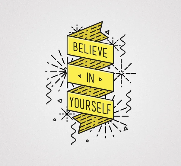 Belive in yourself Illustrazione ispiratrice, citazioni motivazionali — Foto Stock