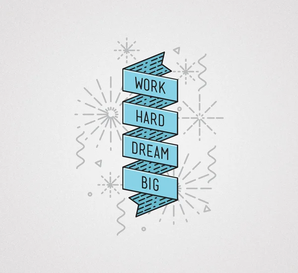 Work hard dream big. Inspirational illustration, motivational quote — Zdjęcie stockowe