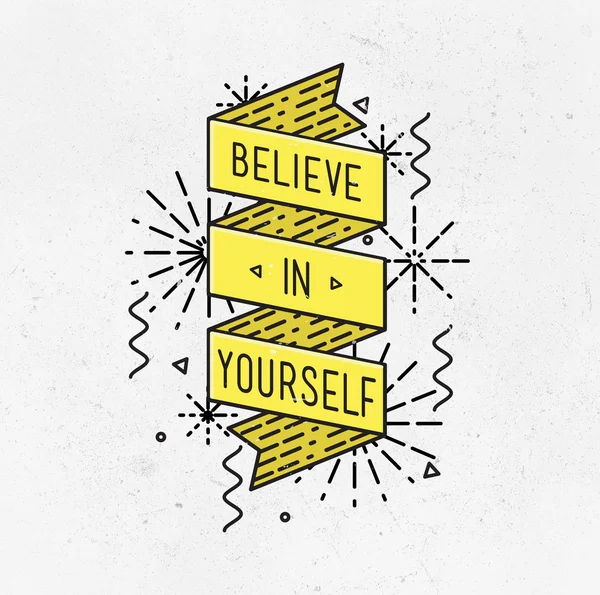 Belive in yourself Illustrazione ispiratrice, citazioni motivazionali — Foto Stock