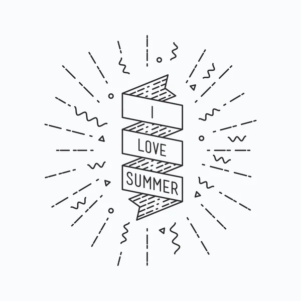 I love summer. Inspirational vector illustration — Stock Vector