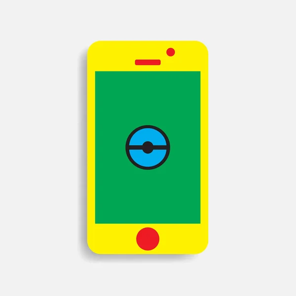 Bola Pokemon colorido no telefone — Vetor de Stock