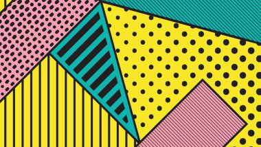 siyah ve beyaz pop sanat geometrik desen