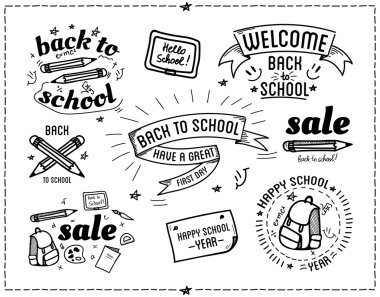 Geri okul tasarım tipografik tırnak için