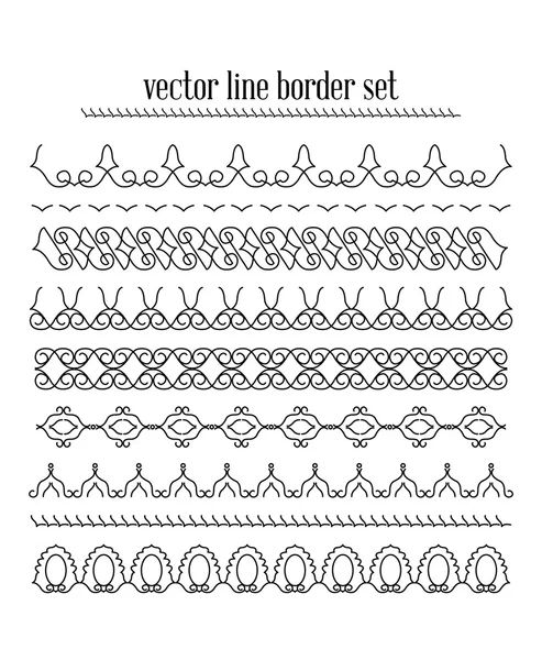 Vektorlinjer, gränsen delar set — Stock vektor