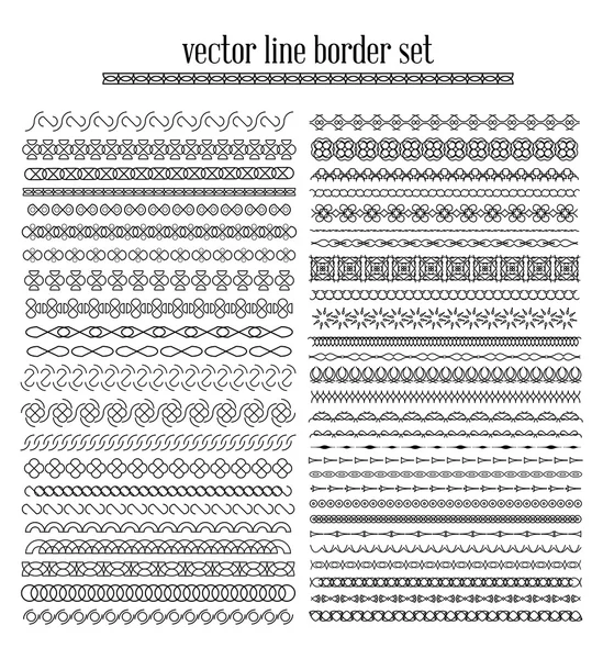 Linee vettoriali, confine divide set — Vettoriale Stock