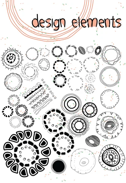 Ručně kreslenou doodle konstrukční prvek kruhy ornament — Stockový vektor