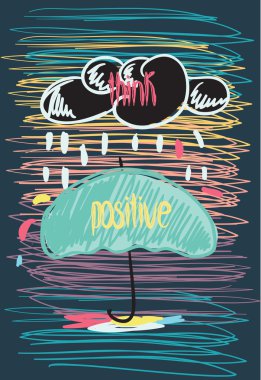 Pozitif motivasyon posteri Doodle teklif düşünüyorum