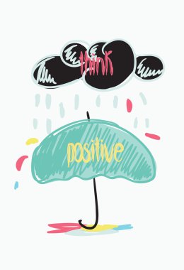 Pozitif motivasyon posteri Doodle teklif düşünüyorum
