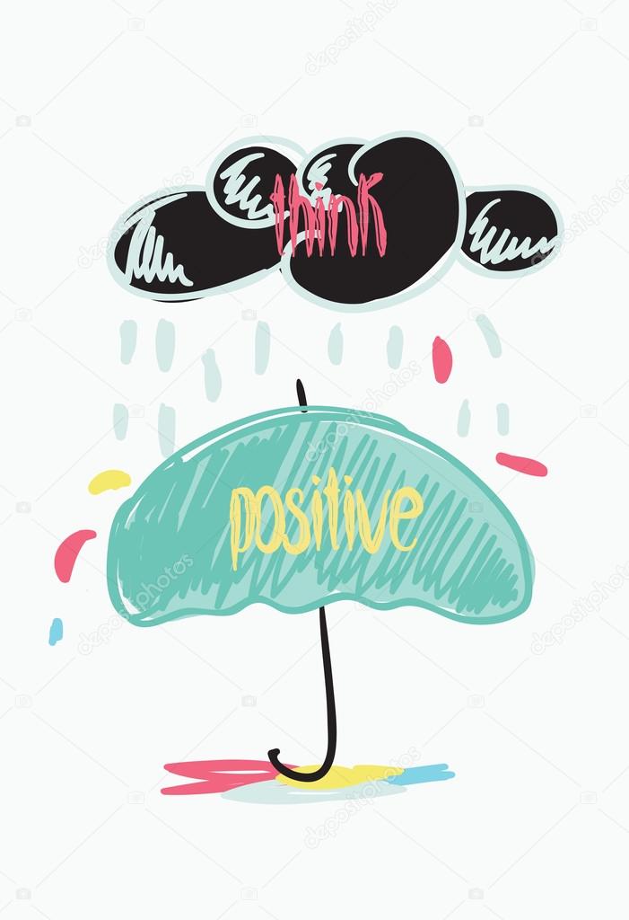Think Positive Affiche Motivationnelle Citation De Doodle Image Libre De Droit Par Softulka C