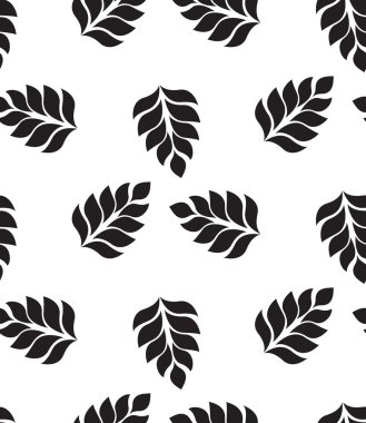 Vector geometric seamless pattern. Modern floral, leaves texture