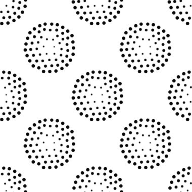 Vector geometric seamless pattern. Repeating abstract circles gr clipart