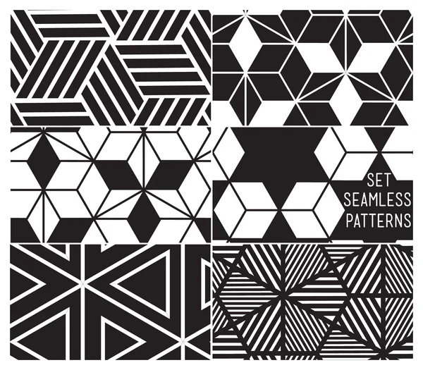 Set of universal vector geometric seamless pattern — ストックベクタ