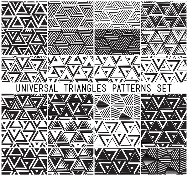 Set of universal vector geometric seamless pattern — Stock Vector