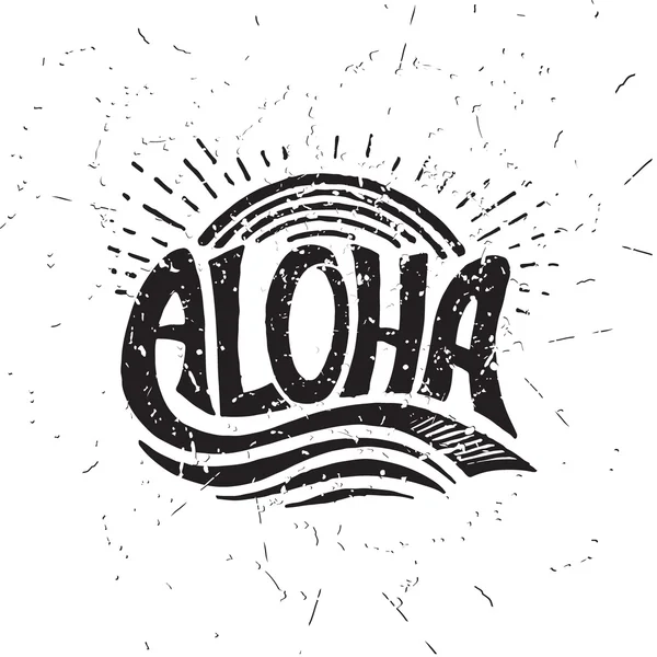 Aloha surfeando letras. Caligrafía vectorial ilustración — Vector de stock