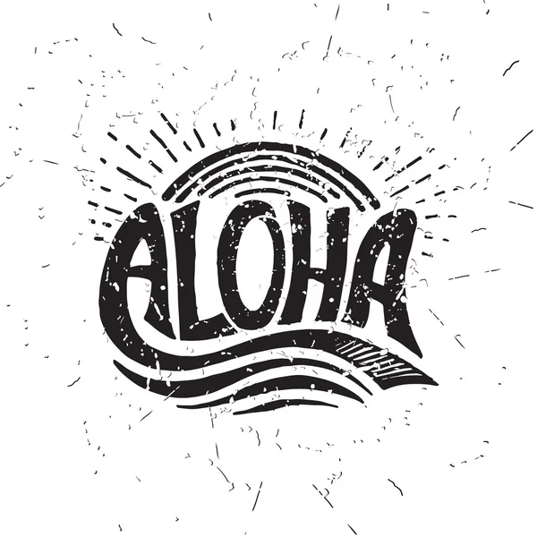 Aloha surfing lettering. Vector calligraphy illustration — 图库矢量图片