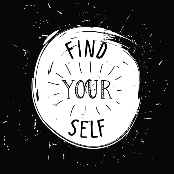 Find yourself. Simple youthful motivational poster — Stock vektor