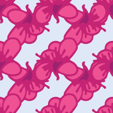 Vektör mavi arkaplan pembe, mor beyaz manolya çiçekleri, özgürlük kusursuz arkaplan