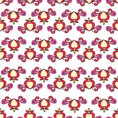 Vektör beyaz arka plan Brittany Kelt, Breton geleneksel folklor sembolleri kusursuz desen. Kusursuz desen arkaplanı