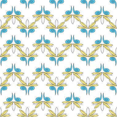 Vektör beyaz arka plan Brittany Kelt, Breton geleneksel folklor sembolleri kusursuz desen. Kusursuz desen arkaplanı