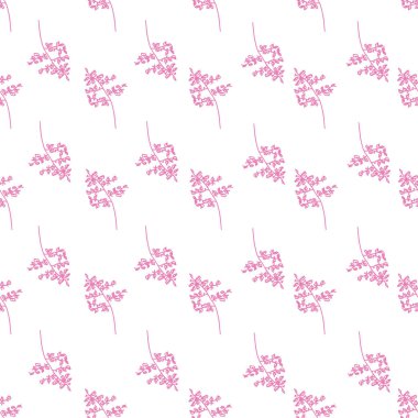 Vektör beyaz arka plan bitkileri, yaprak, çiçekler ve bitkilerin dokusu pürüzsüz. Kusursuz desen arkaplanı