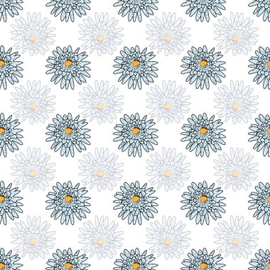 Vektör beyaz arka plan papatya çiçekleri, yabani çiçekler ve kelebekler, böcekler. Kusursuz desen arkaplanı