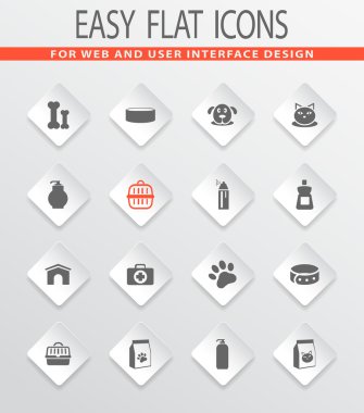 Evcil hayvan Icons set için ürünler