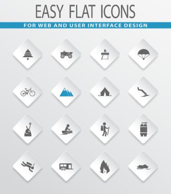 Aktif istirahat Icons set