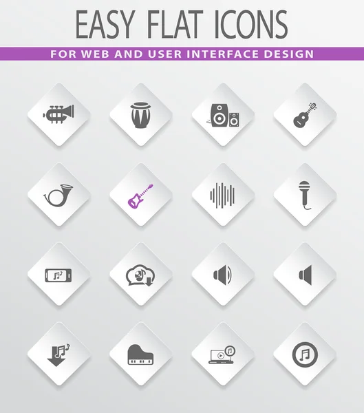 Muziek iconen set — Stockvector