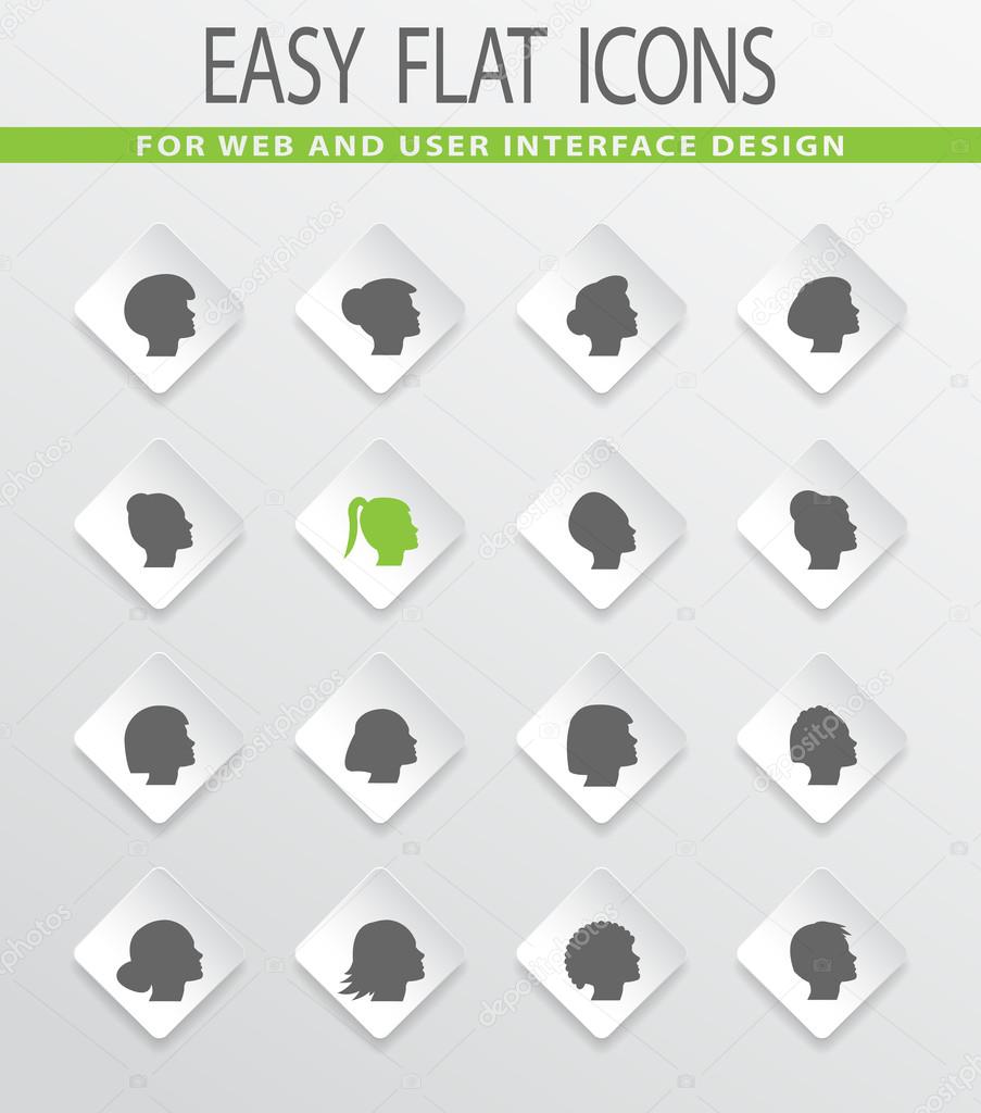 woman silhouettes icons set