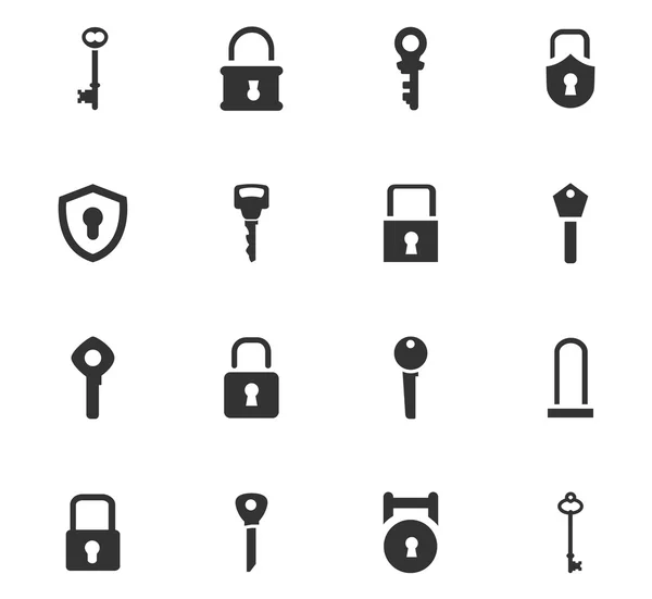 Lock and Key icons set — Stock Vector