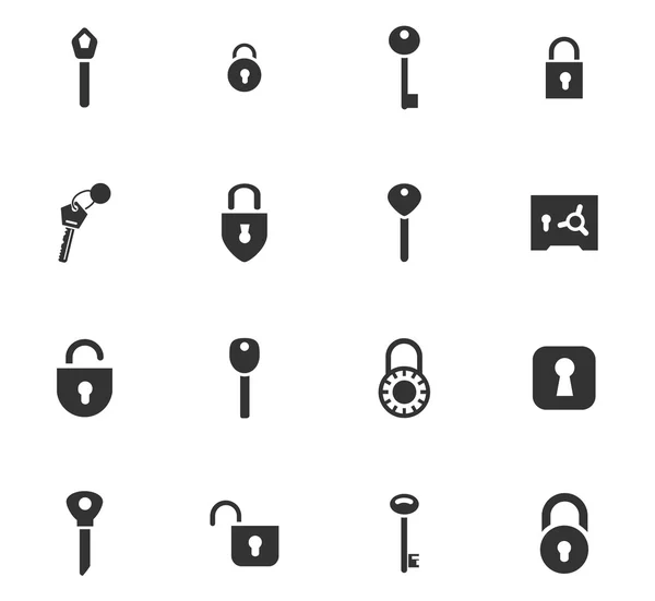 Lock and Key icons set — Stock Vector