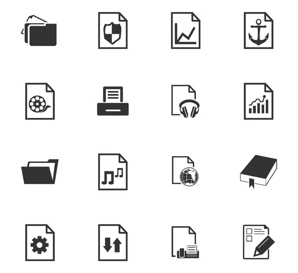 Conjunto de ícones de documentos — Vetor de Stock