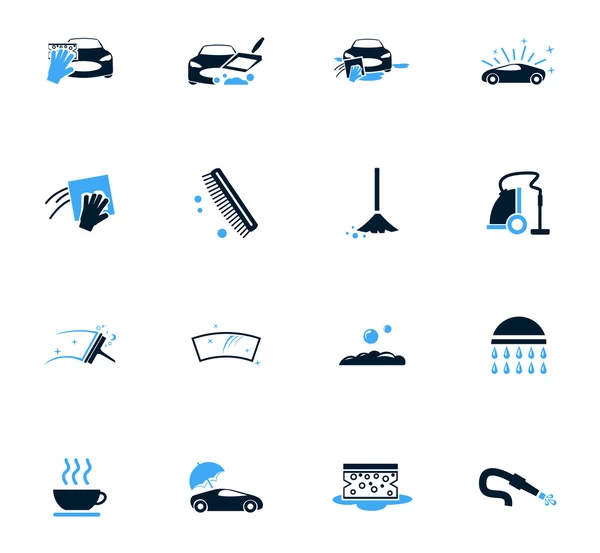 Oto yıkama duş hizmet Icons set