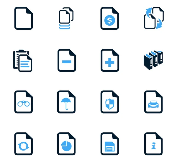 Dokumente Icons gesetzt — Stockvektor