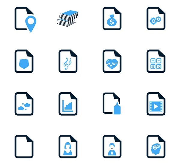 Dokumente Icons gesetzt — Stockvektor