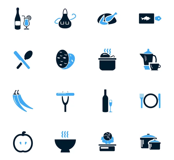 Cibo e cucina set icone — Vettoriale Stock