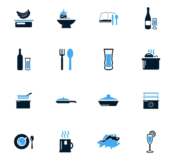 Conjunto de iconos de comida y cocina — Vector de stock