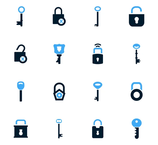 Lock and Key icons set — Stock Vector