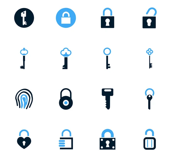 Lock and Key icons set — Stock Vector