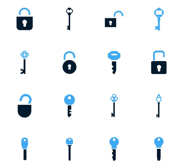 Lock and Key icons set — Stock Vector