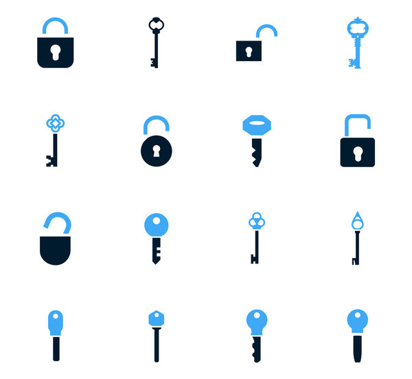 Lock and Key icons set