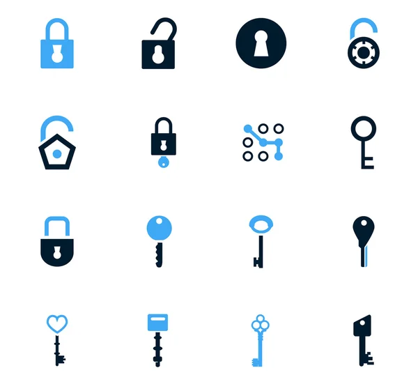 Conjunto de ícones de bloqueio e chave —  Vetores de Stock