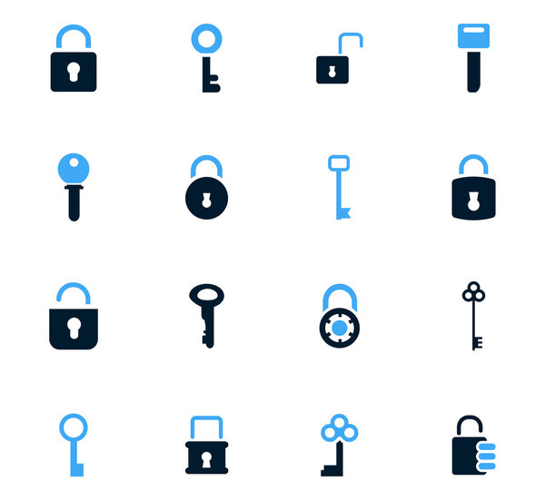 Lock and Key icons set