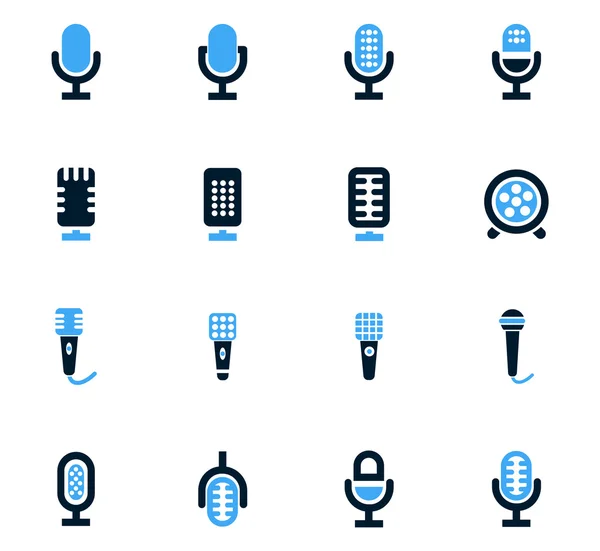 Conjunto de iconos de micrófono — Vector de stock