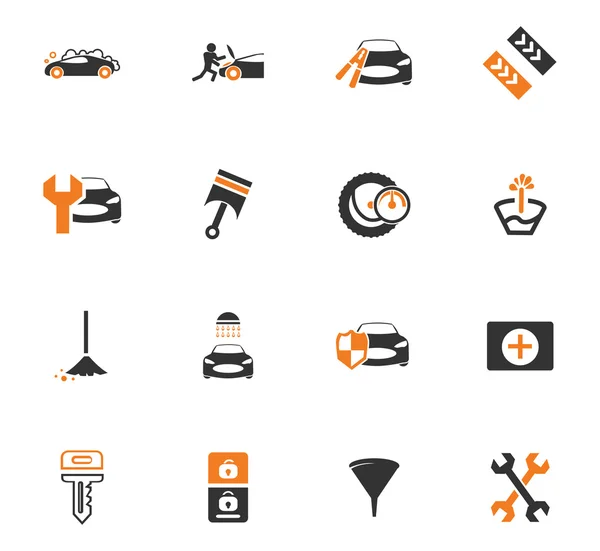 Ensemble d'icônes de magasin de voiture — Image vectorielle