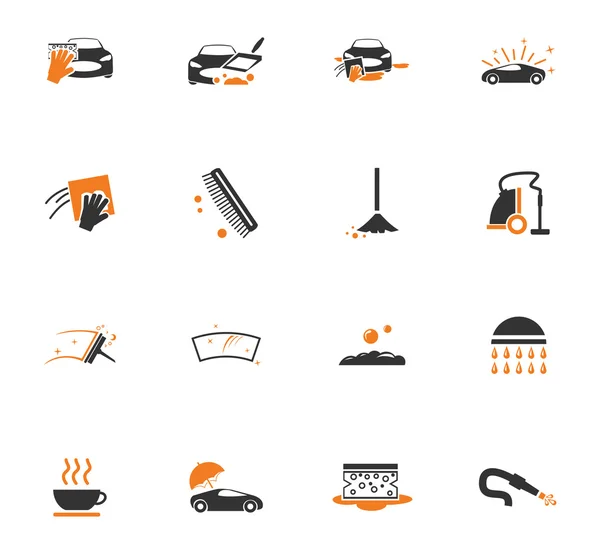 Oto yıkama duş hizmet Icons set