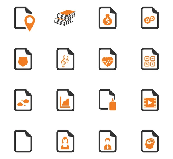 Dokumente Icons gesetzt — Stockvektor