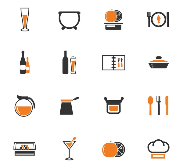 Conjunto de iconos de comida y cocina — Vector de stock