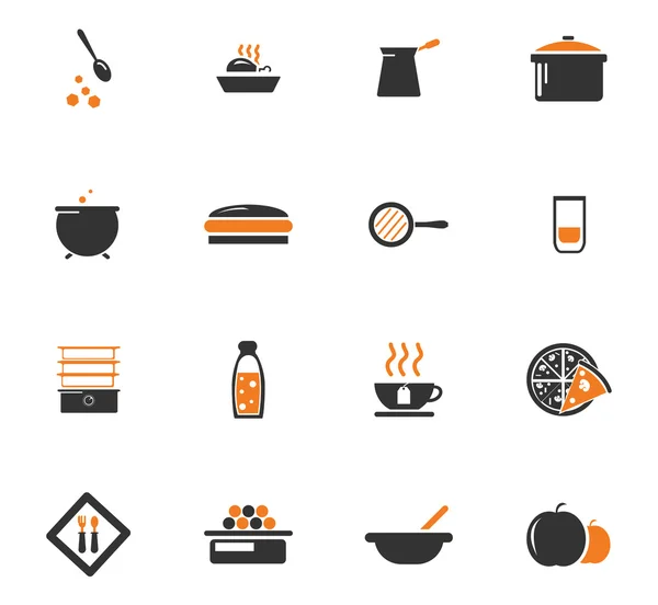 Conjunto de iconos de comida y cocina — Vector de stock